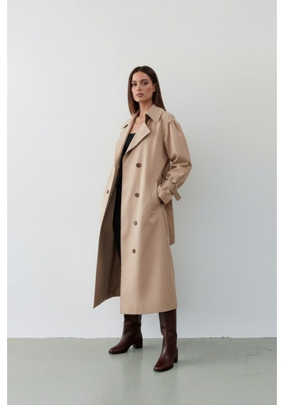 Durivya Reglan Kol Oversize Trençkot Camel