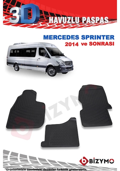 Mercedes Sprinter 2014 Ve Sonrası 3D Havuzlu Paspas Takımı Bizymo