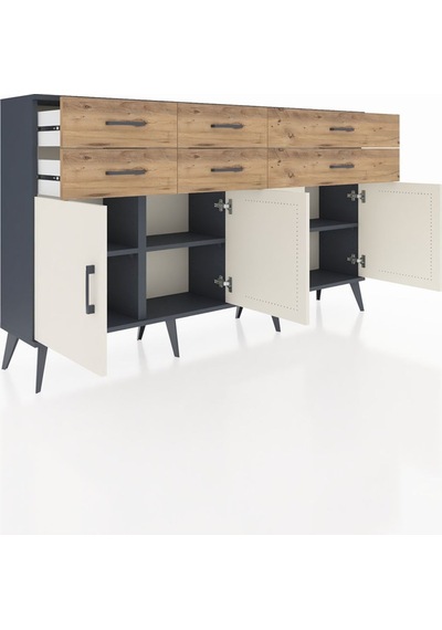 Arges Konsol 3 Raflı 6 Çekmeceli 4 Kapaklı 176x30x99 Antrasit-aytaşı/çam Aytası/atlas Çam - Antrasıt Arges Konsol 3 Raflı 6 Çekmeceli 4 Kapaklı 176x30x99 Antrasit-aytaşı/çam Aytası/atlas Çam - Antrasıt