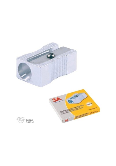 3a Kalemtraş Dikdörtgen Metal Kalemtıraş 24 Lü Paket