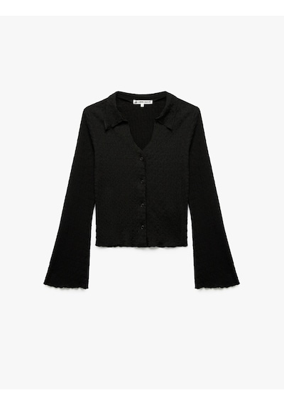 Koton Bürümcük Kumaş Klasik Yaka Slim Fit Düğmeli İspanyol Uzun Kollu Tişört Siyah 6wal10085ık SIYAH Koton Bürümcük Kumaş Klasik Yaka Slim Fit Düğmeli İspanyol Uzun Kollu Tişört Siyah 6wal10085ık SIYAH