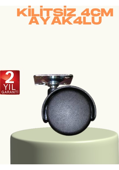 Kilitsiz Mini Tekerlek Ayak 4 Cm 4 Lü Set Kolay Montaj Çok Renkli