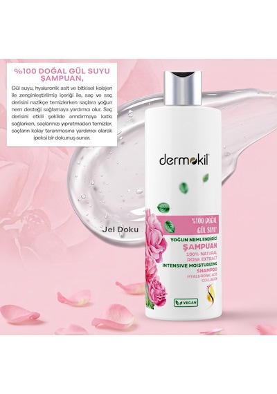 Dermokil %100 Doğal Gül Suyu Şampuan 390 Ml Tüm Saç Tipleri