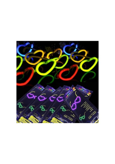 Glow Kalpli Fosforlu Gözlük 6 Lı Renkli Set Neon Parti - Parti Gözlüğü & Maske - Parti Ve Kutlama 0 - 99