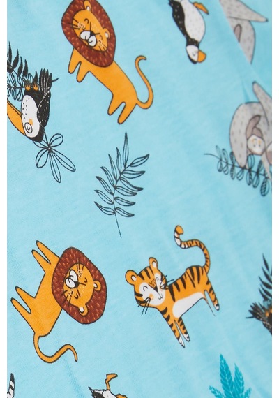Breeze Girls & Boys Erkek Bebek Pijama Takımı Hayvanlar Alemi Temalı 9 Ay-3 Yaş, Bebe Mavisi-bebe Mavisi Bebe Mavisi