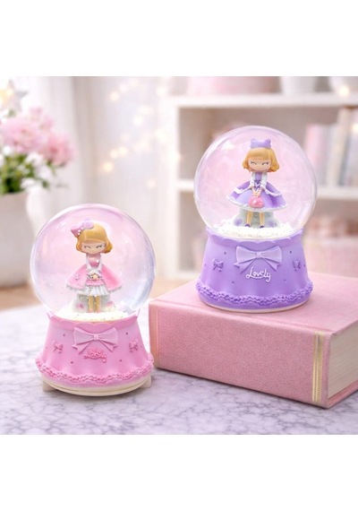 Orta Boy Işıklı Müzikli Prenses Figürlü Kar Küresi Standart