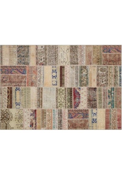Yaratıcı Desenlerle Süslenmiş Patchwork Halı 230x160 Cm 6329