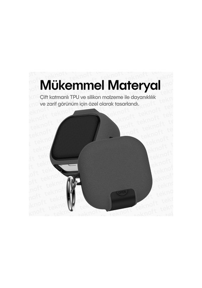 Samsung Galaxy Buds 4 Pro Ve Buds 4 İle Uyumlu Mandallı Kapak Kilit Sistemli Kumlanmış Mat Doku
