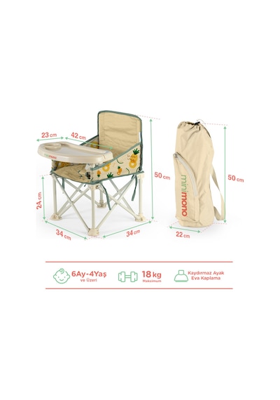 Minimono Plus 0-4 Yaş Portatif Katlanır Yükseltici Mama Sandalyesi