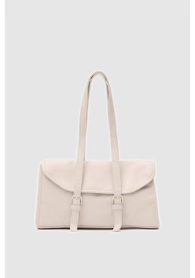 Shule Bags Calvino Vintage Baget Çanta Krem Krem