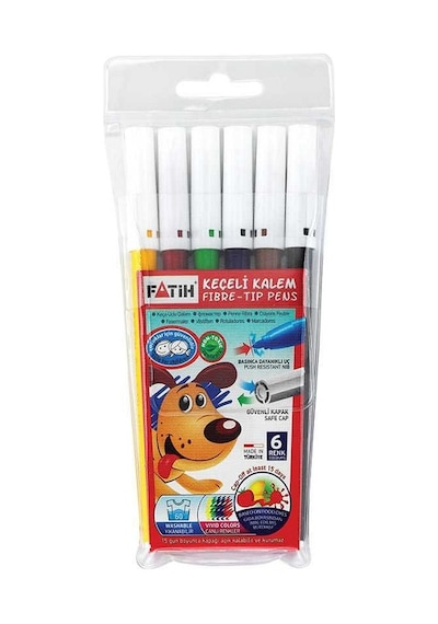 Fatih Keçeli Boya Kalemi 6 Renk