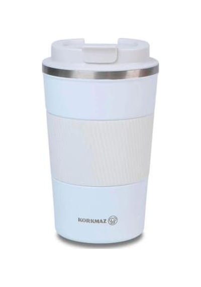 A5540-1 Korkmaz Eterna Siyah Kahve Bardağı 380 Ml - Beyaz