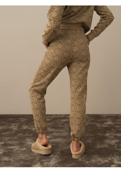 Xint Bej Işıltılı Lurex Detaylı Oversize Sweat Pantolon 470402