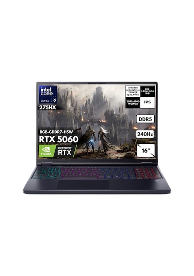 Acer Predator Helios NEO 16 NH.QVUEY.001QB3 Ultra 9 275HX 48 GB 1 TB SSD RTX5060 16" Free Dos Dizüstü Bilgisayar