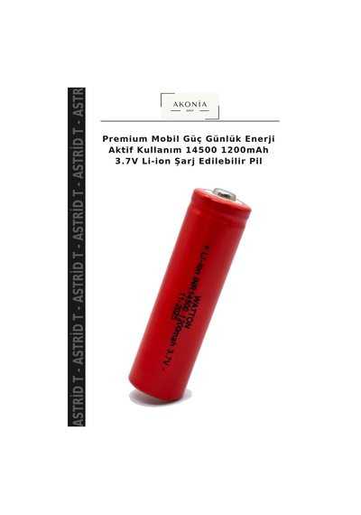Premium Mobil Güç Günlük Enerji Aktif Kullanım 14500 1200mah 3.7v Li-ion Şarj Edilebilir Pil