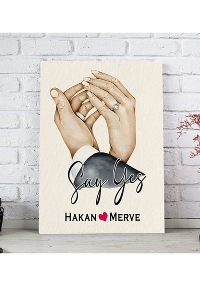 Bk Gift Kişiye Özel Sevgili El Ele Tasarımlı Kanvas Tablo-4 20x30 , Sevgiliye Hediye, Sevgililer Günü Hediyesi Kobitmeyencom33680 Bk Gift