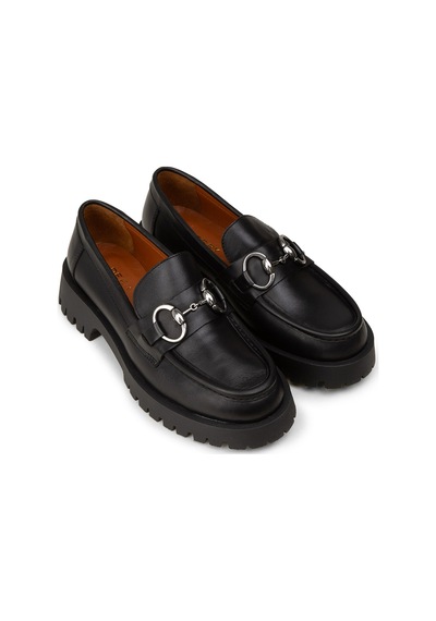 Deery Kadın Hakiki Deri Siyah Tokalı Loafer - 02037zsyhe01