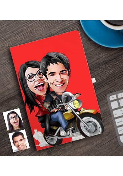 Kişiye Özel Sevgililer Karikatürlü Defter-17 Çok Renkli