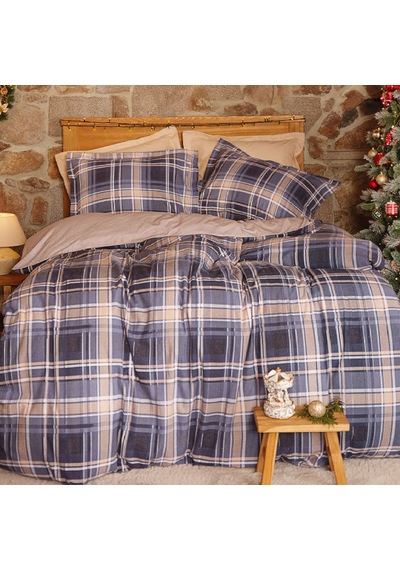 Karaca Home New Year Yeni Yıl Lanza Lacivert %100 Pamuk Flanel Tek Kişilik Nevresim Takımı