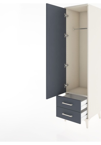 Hyperion Dolap Tek Raflı 2 Çekmeceli Tek Askılı 44x44x182 Ayt... Aytaşı