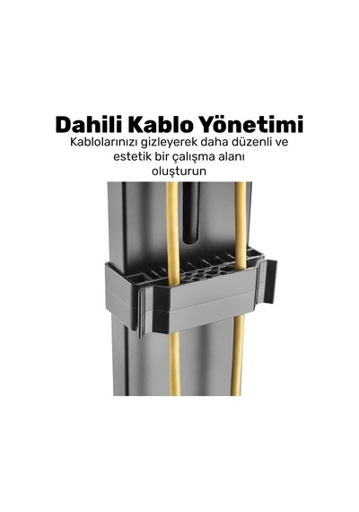 Std2101b 17-32 Ergonomik Yükseklik Ayarlı Tek Monitör Standı, 8kg Taşıma Kapasitesi, Vesa, 360 Pivot Dikey Kull