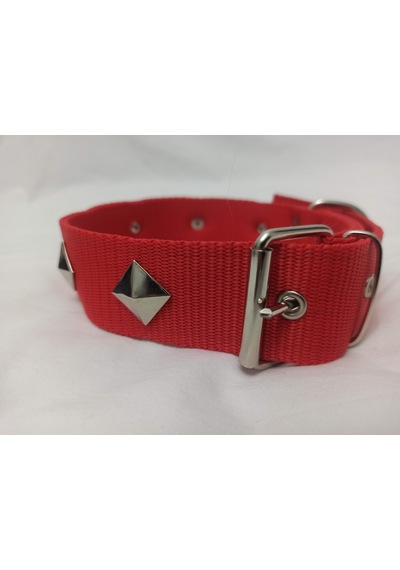 Kozaklı Süslü Köpek Tasması Kırmızı 70 x 4 CM Kırmızı