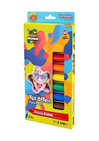 Nova Color Yüz Boyası 10 Lu Set Nc-213 Çok Renkli