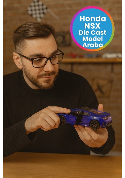 Uzak Doğu Serisi Honda Nsx Mavi Açılır Kapılar Die Cast Çek Bırak Metal Model Araba 11 Cm 1:32