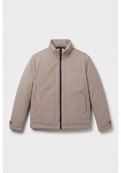 Baselco Dik Yaka Su Geçirmez İçi Dolgulu Basic Mont Krem