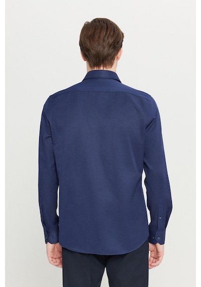 AC&Co / Altınyıldız Classics Erkek Lacı Pamuklu Tailored Slim Fit Dar Kesim Klasik Yaka Armürlü Cepli Gömlek Lacı