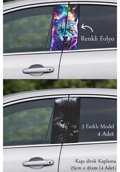 Araca Stil Katan Kapı Direk Folyo Sticker Etiket