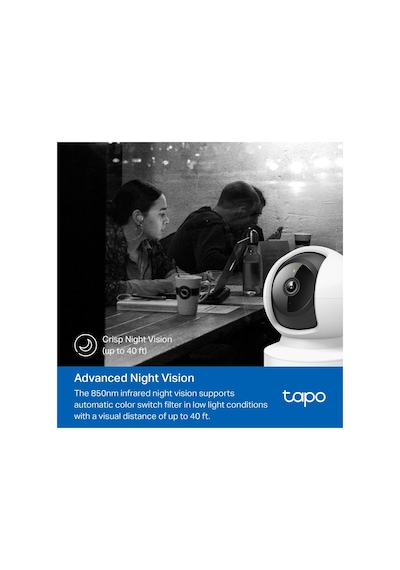 Tp-lınk Tapo C202 Bebek/ev Güvenlik Kamerası Wifi-ehernet 1080p 12mt Gece Görüşü Pan/tılt İki Yönlü