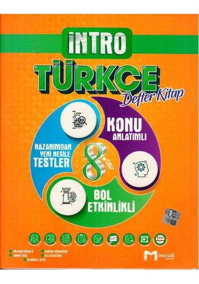 Mozaik Yayınları 8.Sınıf Intro Türkçe Defter