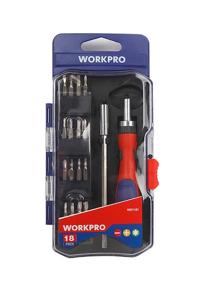 Workpro Wp200516 18 Parça Profesyonel Cr-v Cırcırlı Hassas/elektronikçi Bits Tornavida Seti