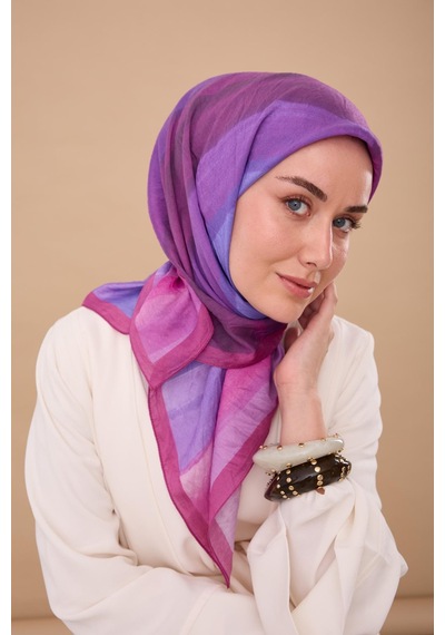 Silk Home Olinda İpek Eşarp 47005-09 Fuşya, Mor, Mavi, Violet
