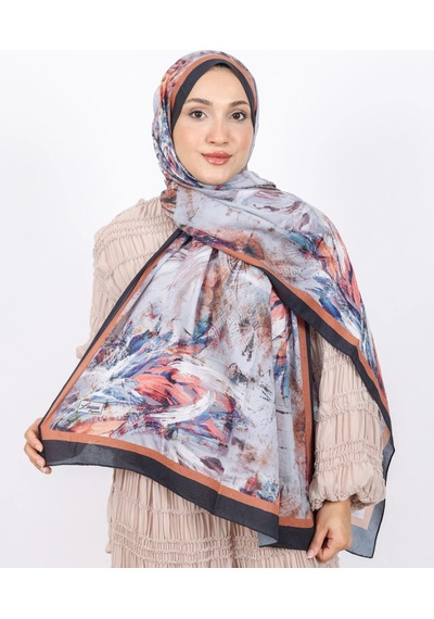 Luissa Bambu Kraş Şal Pastel Desen Siyah