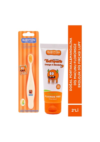 Set Portakal&mandalina Diş Macunu Florürsüz - Ekolojik Diş Fırçası Lupy