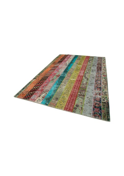 Bespoky Patchwork Modern Çok Renkli Salon Halısı El Dokuma 31025