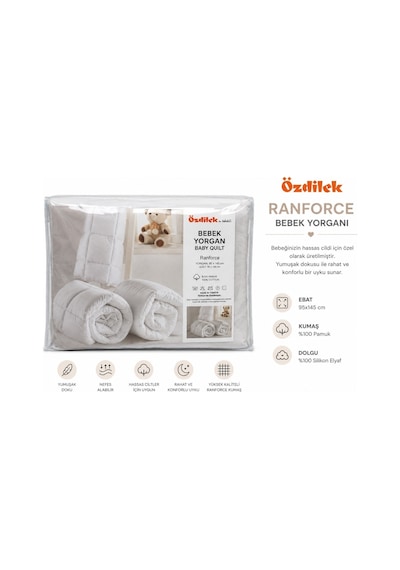 Özdilek Ranforce Pamuk Kumaş Silikon Bebek Yorganı 95x145