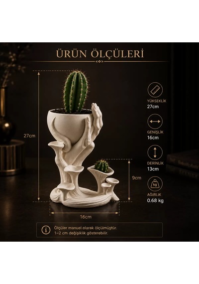 Mermer Desenli Mantar Figürlü Vazo Diğer