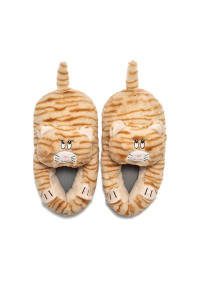 Twigy Sarı Gatto Sevimli Pelüş Panduf Ev Terlik Sarı