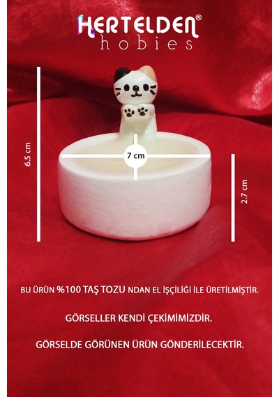 Dekoratif El Yapımı Mum Kokusuz %100 Taş Tozu Mum Dekoratif Obje , Biblo