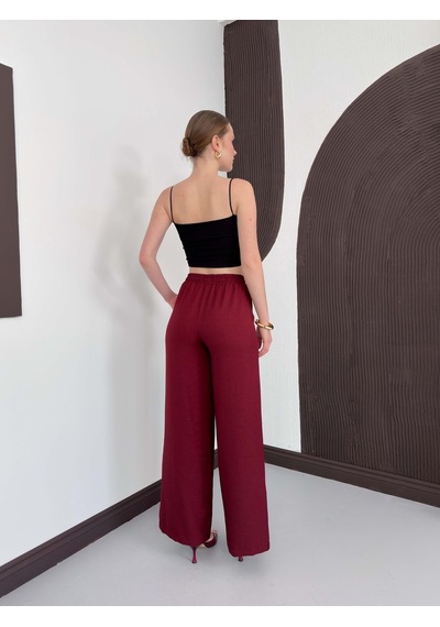 Verymoda Keten Pantolon D2381 Bordo