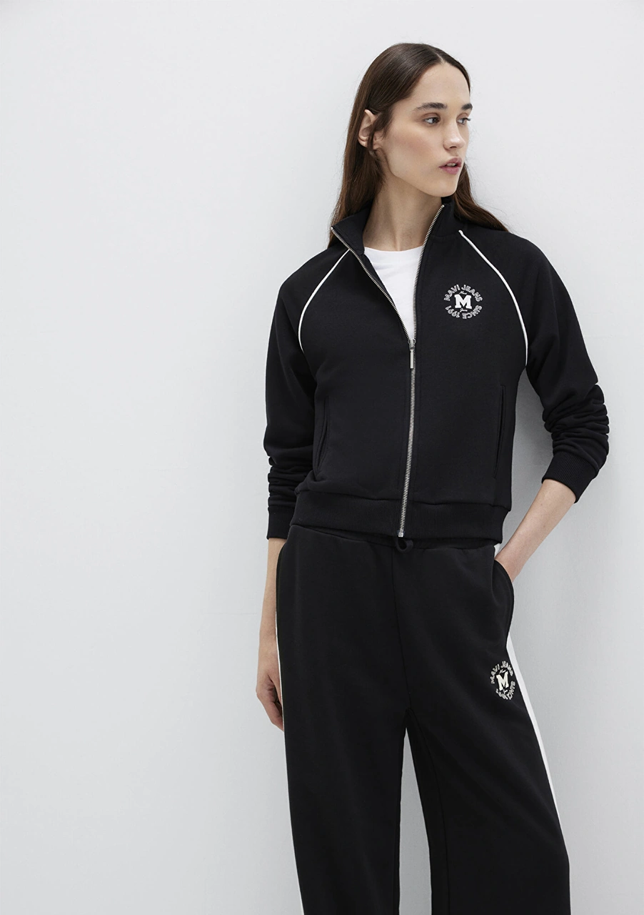 Mavi - Biye Detaylı Fermuarlı Siyah Sweatshirt 1s10365-900 Siyah