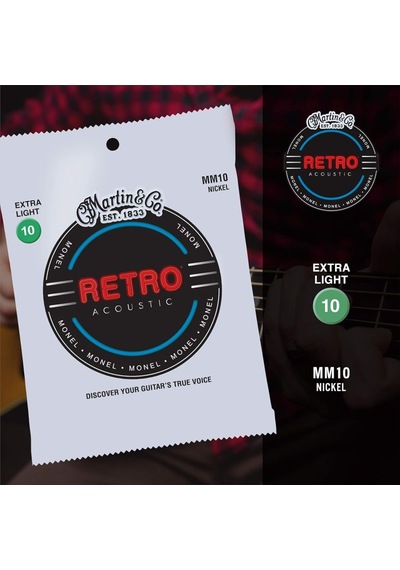 Martin Co Retro Mm10 Nickel Alloy Extra Lt 10-47 Akustik Gitar Teli