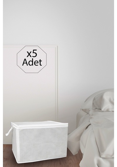 5 Adet Mini Boy Tela Kumaş Kıyafet Hurcu 45x40x30 Cm Gri