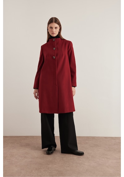 Aker 8579112 Bisiklet Yaka Kaban Bordo Bordo