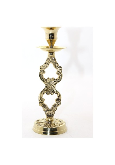 2 Adet Tekli Pirinç Şamdan Dekoratif Mumluk, Masa Üstü 18 Cm Şamdan, Pirinç Candle Holder Brass