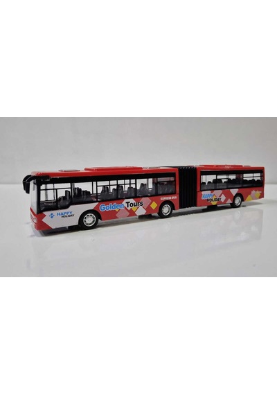 Oyuncak Otobüs Körüklü 22cm Şehir Yolcu Otobüsü Kırılmaz Metrobüs Kırmızı Kırmızı