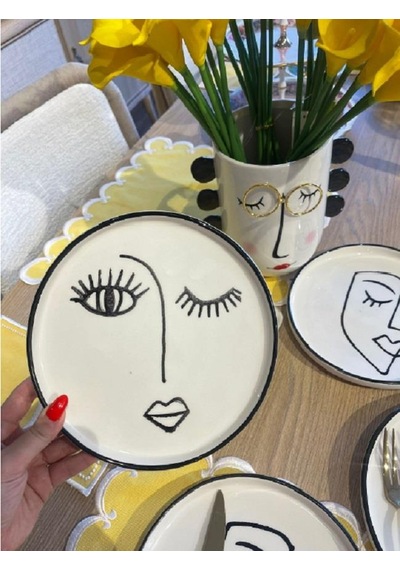 Kerman Home Face Seramik Pasta Tabağı 20 Cm Desen2